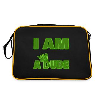 König Dude Name - Retro Tasche - Schwarz/Gold - Hinten