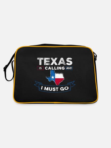 Weiter zu Texas Design für stolze Texaner - Retro Tasche - Schwarz/Gold - Hinten