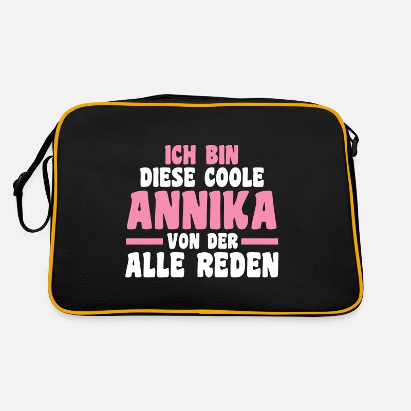 Annika - Retro Tasche - Schwarz/Gold
