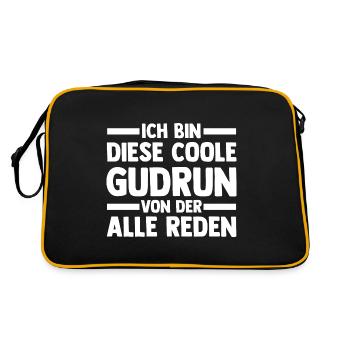 Gudrun - Retro Tasche - Schwarz/Gold - Hinten