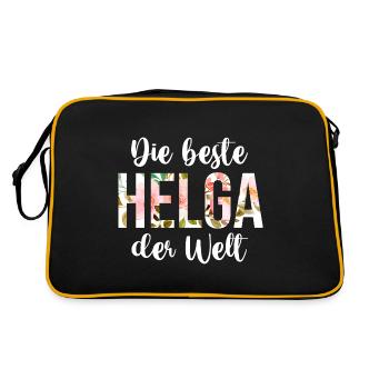 Helga - Retro Tasche - Schwarz/Gold - Hinten