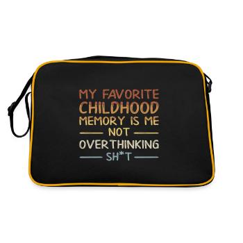 Favorite Childhood Memory Is Not Overthinking Shit - Retro Tasche - Schwarz/Gold - Hinten