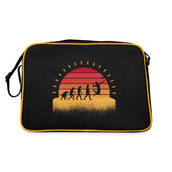 Evolution Volleyballer Volleyballspieler Volleybal - Retro Tasche - Schwarz/Gold - Hinten