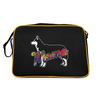 Siberian Husky Siberian Husky Mama - Retro Bag - black/gold - Back