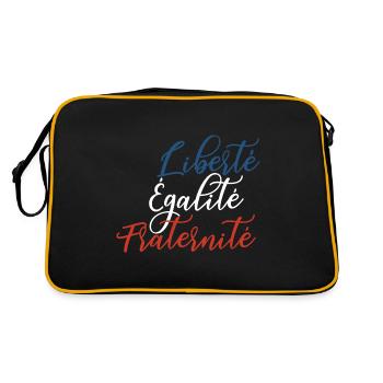 Liberté Égalité Fraternité - Retro Tasche - Schwarz/Gold - Hinten
