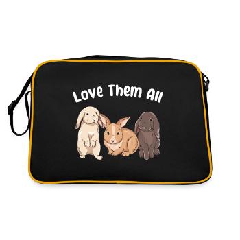 Cute rabbit design for bunny owners - Retro Bag - black/gold - Back
