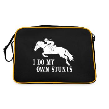 I Do My Own Stunts Horse Riding - Retro Bag - black/gold - Back