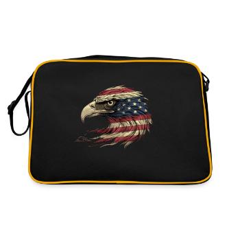 American Flag Freedom Eagle USA Pride 2 - Retro Bag - black/gold - Back