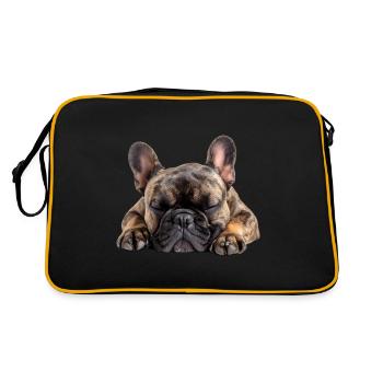 French Bulldog - Retro Tasche - Schwarz/Gold - Hinten