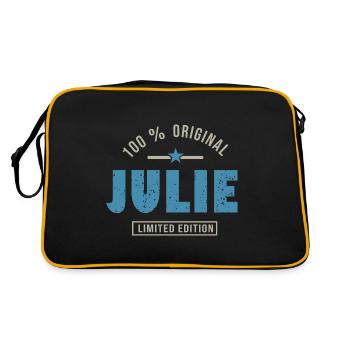 JULIE Tshirt personnalisé prénom cadeau julie - Sac Retro - noir/or - Dos