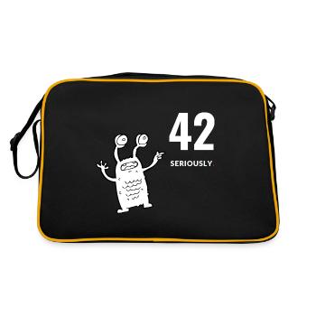 42 Birthday - Universe - Galaxy - Retro Bag - black/gold - Back