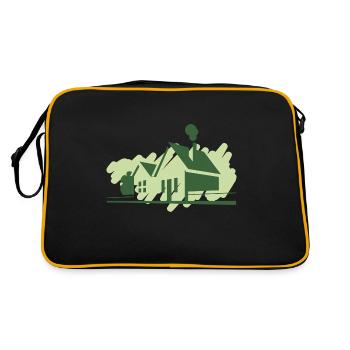 Häuser - Retro Tasche - Schwarz/Gold - Hinten