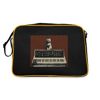Analog Modular Synthesizer Cat Music Producer - Retro Bag - black/gold - Back