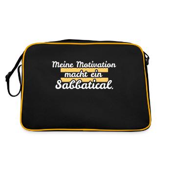 Spruch keine Motivation - Retro Tasche - Schwarz/Gold - Hinten