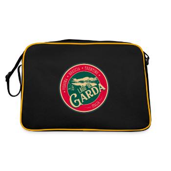 Lago Di Garda Italia Retro Sticker T-Shirt Design - Sac Retro - noir/or - Dos