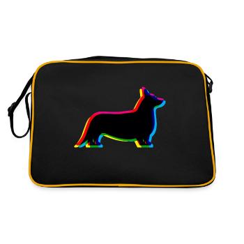 CMYK Welsh Corgi Cardigan - Retro Bag - black/gold - Back