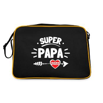 Papa Geschenk Fest des Vaters super Papa 2022 - Retro Tasche - Schwarz/Gold - Hinten