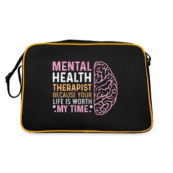 Worth My Time Behavioral Therapist Gift - Retro Bag - black/gold - Back