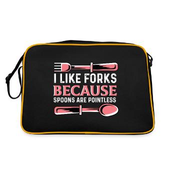 Spoons are pointless Special Gift - Retro Bag - black/gold - Back