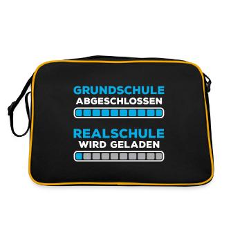 Grundschulabschluss Realschule Einschulung 5Klasse - Retro Tasche - Schwarz/Gold - Hinten