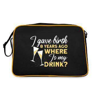 8th Birthday Beer Drinking Mom Mom - Retro Bag - black/gold - Back