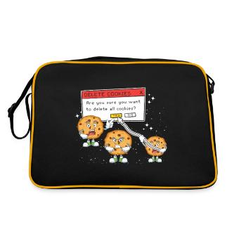 Delete Cookies Geek tech humor Computer Scientist - Retro Bag - black/gold - Back