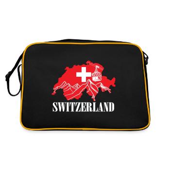 Suisse Carte Drapeau Suisse - Sac Retro - noir/or - Dos