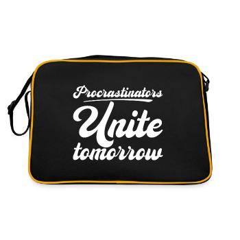 Procrastinators, Unite Tomorrow - Retro Bag - black/gold - Back