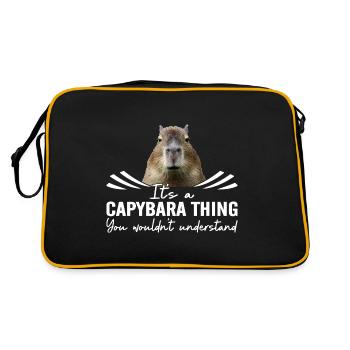 Capybara Lovers Animal Rights Wildlife Lovers - Retro Bag - black/gold - Back