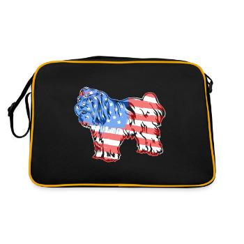 Tibetan Terrier Tibetan Terrier Flag - Retro Bag - black/gold - Back