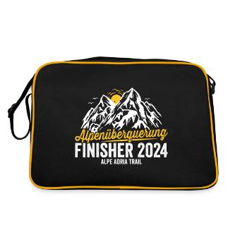 Alpenüberquerung 2024 Alpe Adria Trail Pilgerweg - Retro Tasche - Schwarz/Gold - Hinten