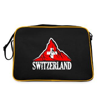 Suisse Cervin - Drapeau suisse - Sac Retro - noir/or - Dos