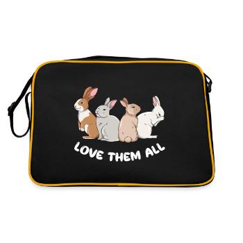 Cute rabbit design for bunny owners - Retro Bag - black/gold - Back