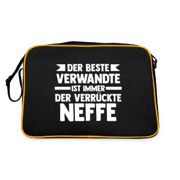 Onkel Tante Neffe - Retro Tasche - Schwarz/Gold - Hinten