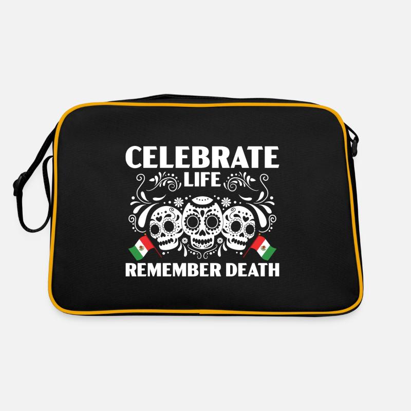 Celebrate Life Remember Death Dia De Muertos Retro Tasche
