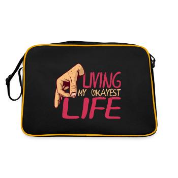 Living My Okayest Life 7 - Retro Tasche - Schwarz/Gold - Hinten