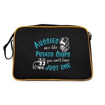 Aussies are like Potato Chips - turquoise - Retro Bag - black/gold - Back