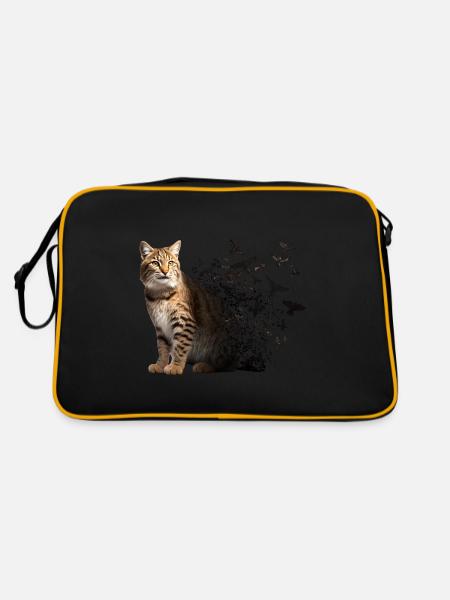 Rotluchs - Retro Tasche - Schwarz/Gold - Hinten
