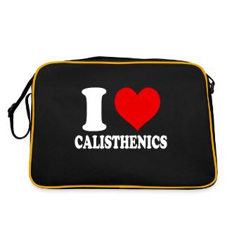 I Love Calisthenics Heart Funny Witty - Retro Bag - black/gold - Back