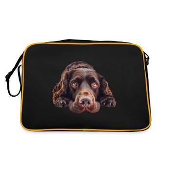 Field Spaniel - Retro Tasche - Schwarz/Gold - Hinten