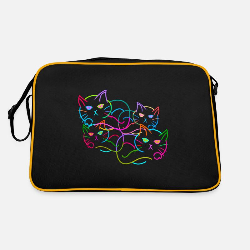 Regenbogen Katze Katzen Kätzchen Retro Retro Tasche