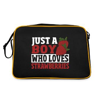 Just a boy who loves strawberries - Retro Bag - black/gold - Back