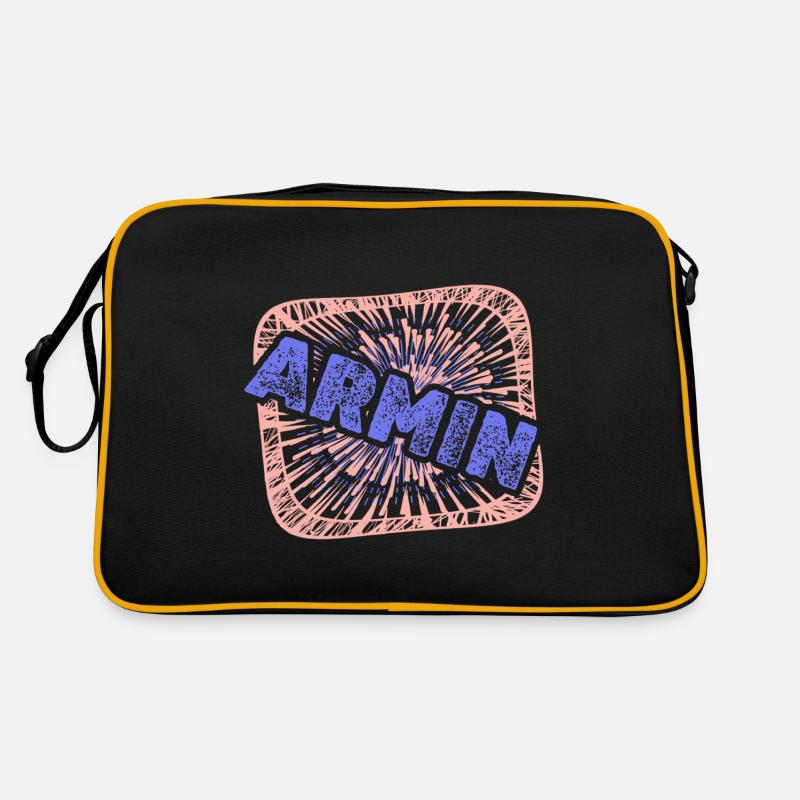Geschenk für Armin - Retro Tasche - Schwarz/Gold