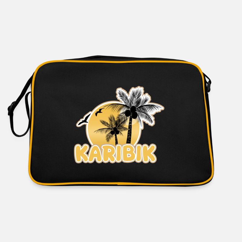 Urlaub Karibik - Retro Tasche - Schwarz/Gold