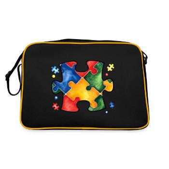 Autism Puzzle - Retro Bag - black/gold - Back