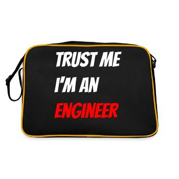 Ingenieur - Retro Tasche - Schwarz/Gold - Hinten