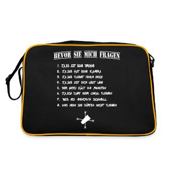 Bevor Sie mich fragen Drohne Quadro Copter Hobby - Retro Tasche - Schwarz/Gold - Hinten