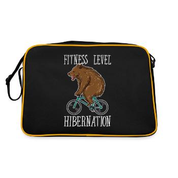 Bicycle bear cyclist hibernating - Retro Bag - black/gold - Back