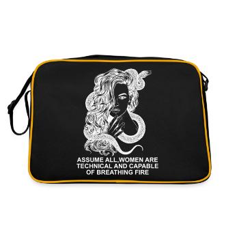 Supposons que toutes les femmes sont techniques et capables de - Sac Retro - noir/or - Dos