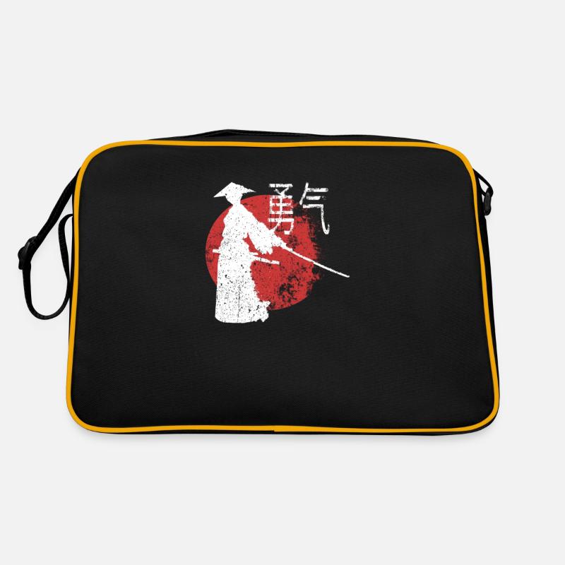 Samurai Ronin au coucher du soleil, symbole du courage Sac Retro